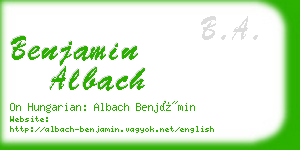 benjamin albach business card